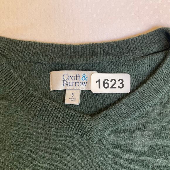 Croft & Barrow Women Knit Sweater size S Green Long Sleeve Soft V-neck - Picture 5 of 8